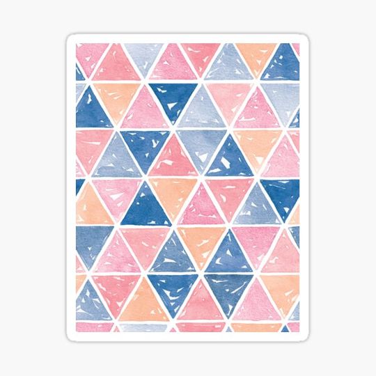 Discover Geometric Watercolour Triangles | Navy, Peach and Blush