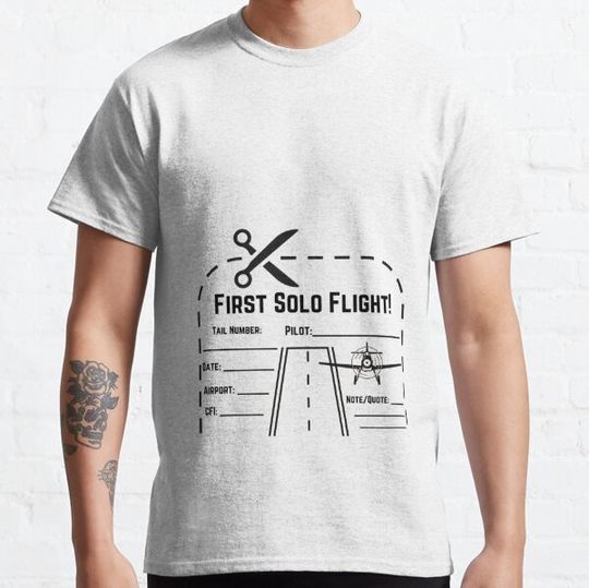 Discover First Solo Flight Cut Tshirt- Aviation