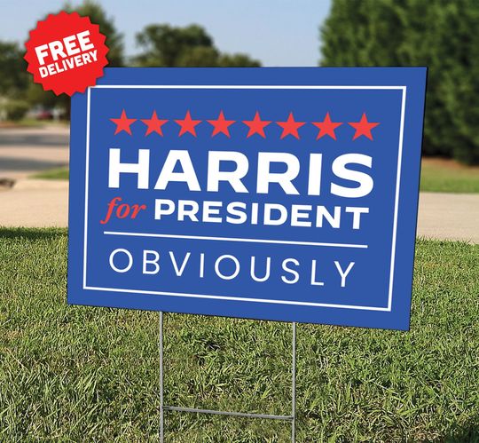 Discover Kamala Harris 2024 Obviously Sign - Presidential Election - Yard Lawn Sign