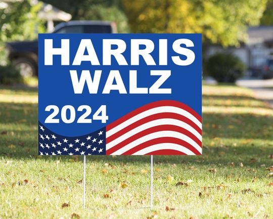 Discover Vote Harris Walz Yard Sign  23in x 17in Weatherproof Yard Sign