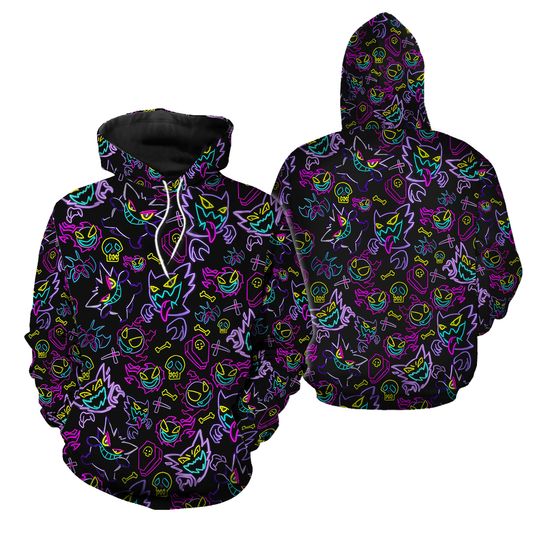 Discover Gengar Ghost Hoodie, PKM Gift For Birthday, Japanese Anime Hoodie
