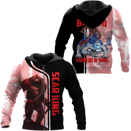 Discover god zilla Kong The New Empire 2024 Hoodie, god zilla Kong 3D Hoodie