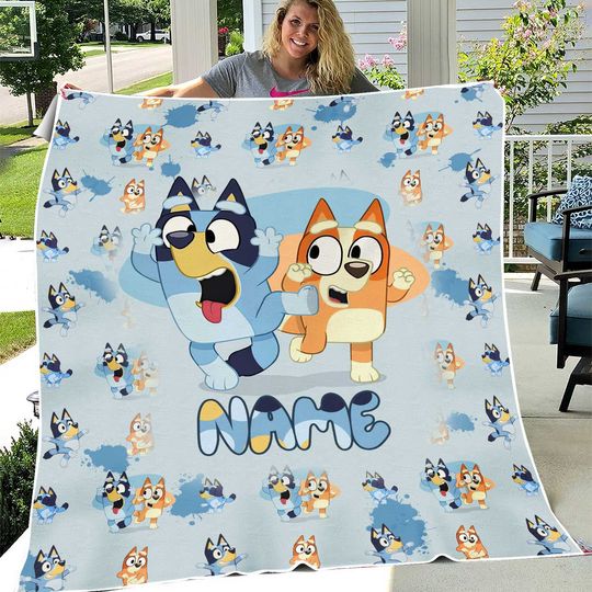 Discover BlueyDad Family Personalized Blanket, BlueyDad Birthday Blanket