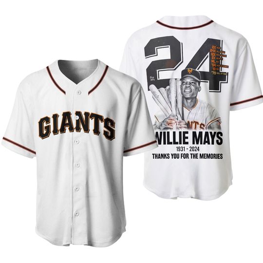 Discover Willie Mays Thanks For The Memories Baseball Jersey, Gifts for Fan