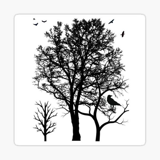Discover Tree and Crows - yoga apparel, crow lovers gift
