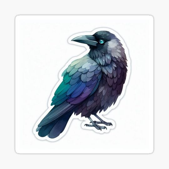 Discover Colorful illustration of a Raven