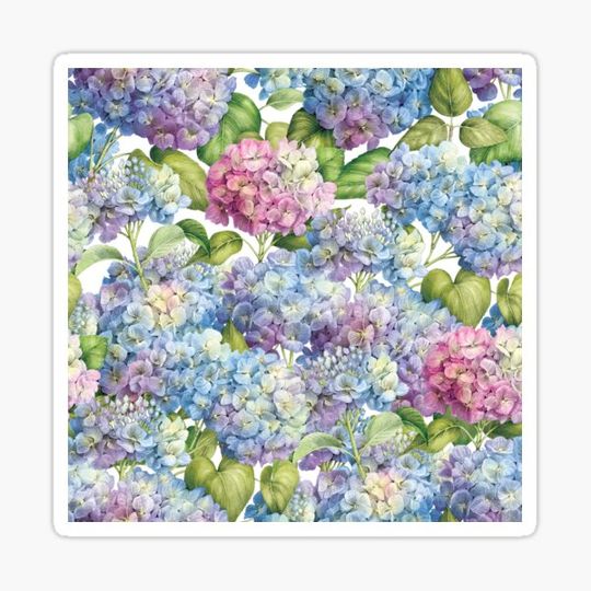 Discover Floral Blue Lavender Hydrangea Pattern Adult