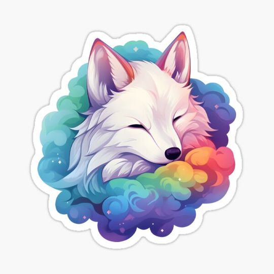 Discover Cute Colorful Wolf Sleeping