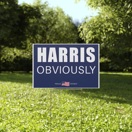 Discover Harris Obviously Plastic Yard Sign, Kamala Harris, Kamala 2024