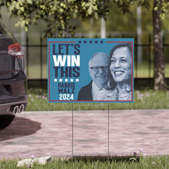 Discover Kamala Harris Walz VP, Tim Walz VP Pick, Harris 2024 Yard Sign with Stand