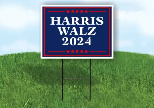 Discover HARRIS WALZ RED STAR 18x24 in Yard Road Sign w/ Stand
