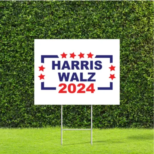 Discover Harris Walz 2024 President Election Yard Sign with Metal H Stake