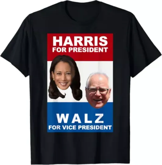 Discover Kamala Harris Tim Walz 2024 Harris Walz President Elections T-Shirt
