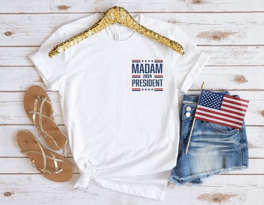 Discover Minimalist Madam President Kamala Harris Shirt, Pocket Kamala Harris 2024 Shirt