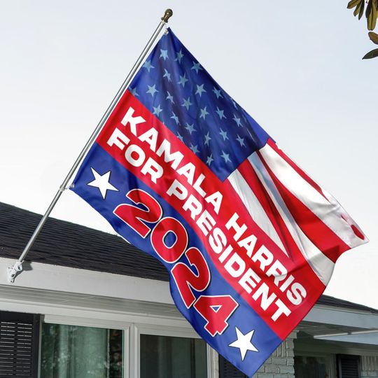 Discover Vote Democracy House Flag, Kamala Harris 2024 President House Flag