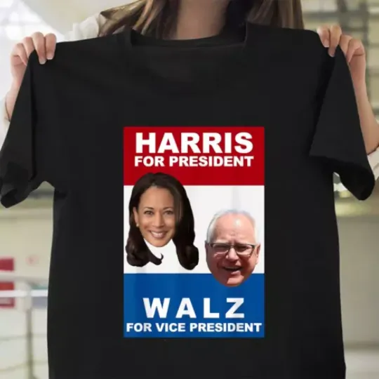 Discover Kamala Harris Tim Walz 2024 Harris Walz President Elections T-Shirt