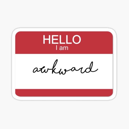 Discover Hello, I am awkward Name Tag (red)