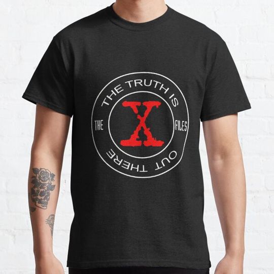 Discover X-Files, red, white, black logo design