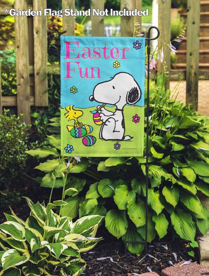 Discover Snoopy Painting Eggs Garden Flags, Gifts for Snoopy Lovers