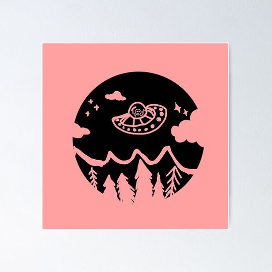 Discover Hello UFO pink doodle