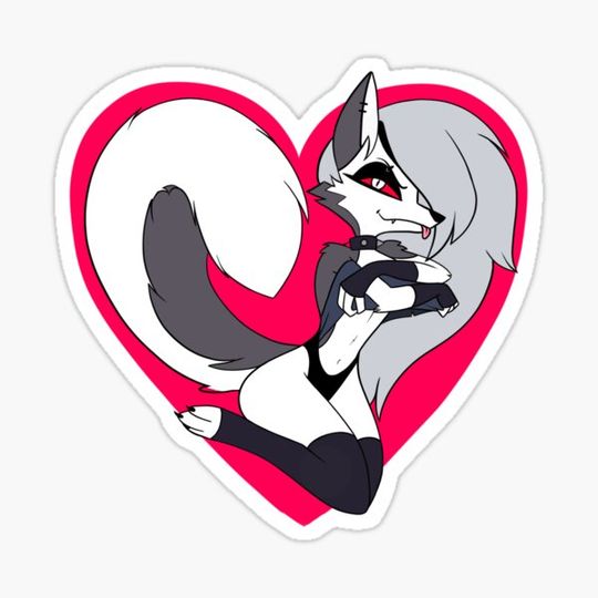 Discover Loona Helluva Boss Heart Shape with Background