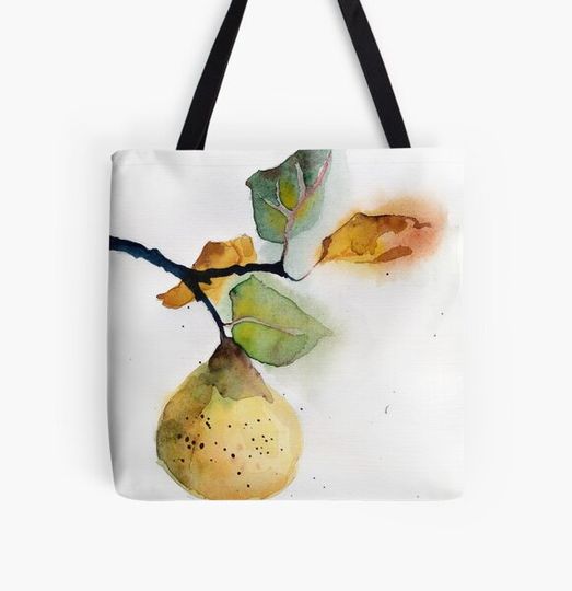 Watercolor illustration of pear