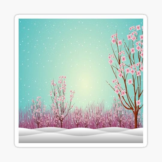 Discover Beautiful Sakura Tree With Snowfall