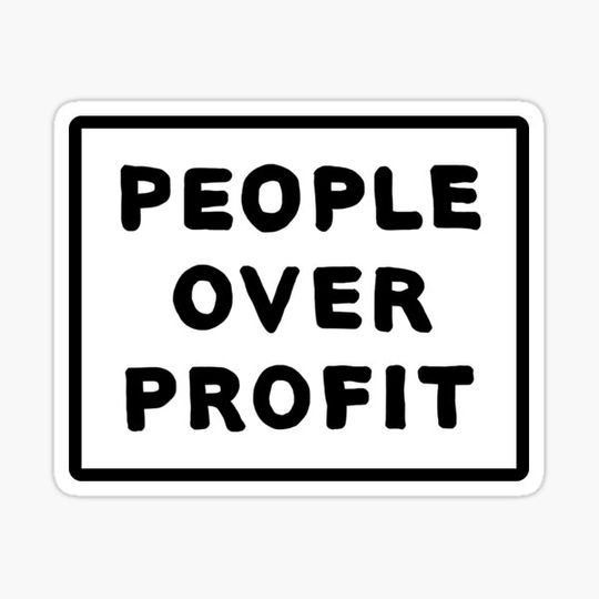 Discover People Over Profit White Background