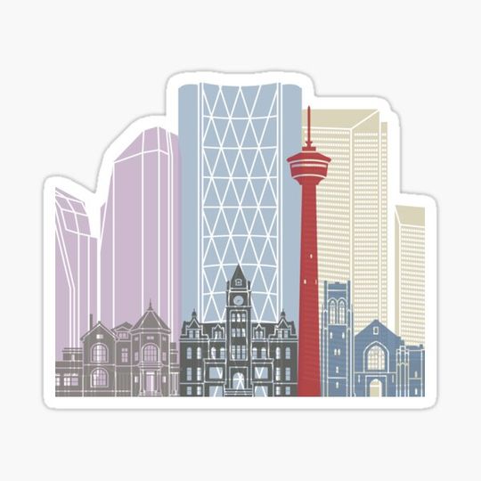 Discover Calgary skyline poster
