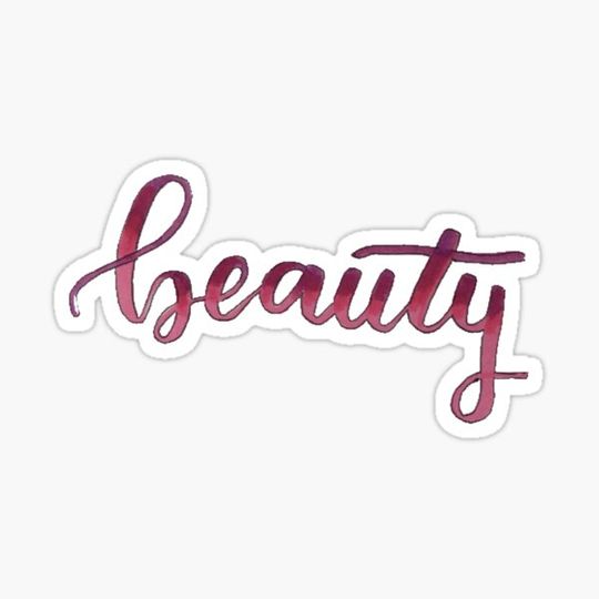 Discover beauty calligraphy quote pink