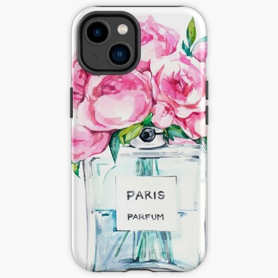 Discover Perfume Bottle Watercolor Painting With Pink Flowers