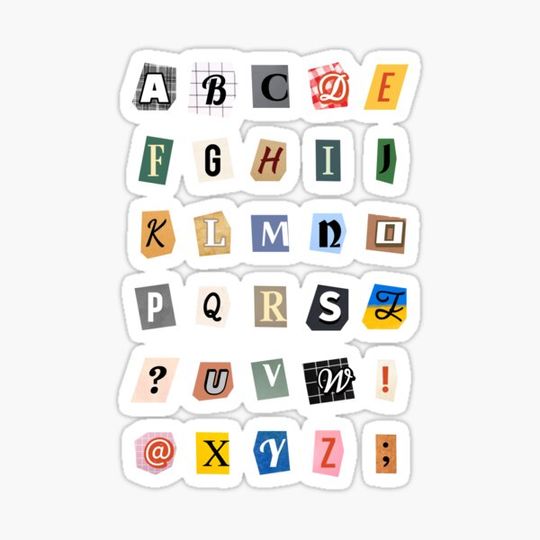 Discover collage alphabet sticker