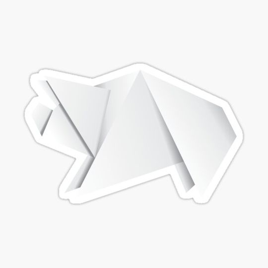 Discover White origami pig