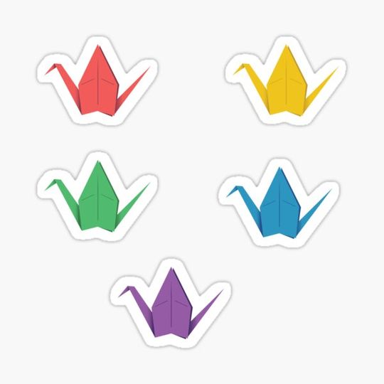 Discover paper cranes- rainbow