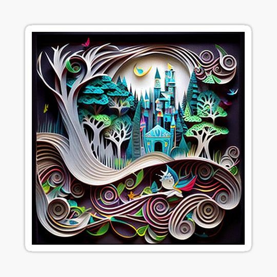 Discover Paper Art Colorful Castle in the Forest