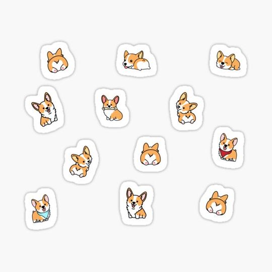 Discover tiny tiny corgi stickers
