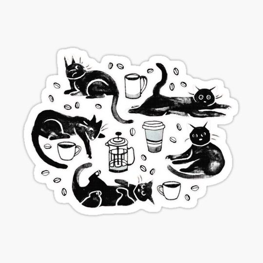 Discover Black Cats & Coffee on Strawberry Pink