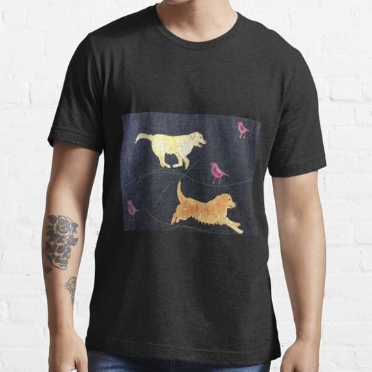 Discover Golden Retrievers Print Of Embroidered Textile Sticker