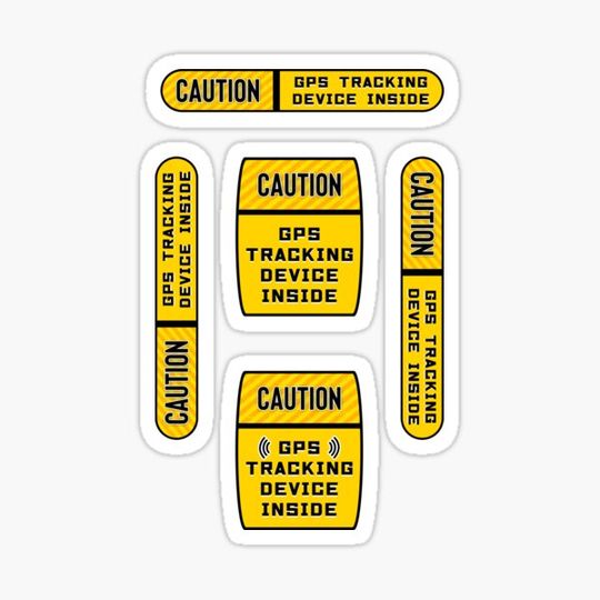 Discover GPS Tracking Device Inside Caution Sticker Pack