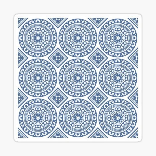 Blue Portuguese Tile Nine Circles