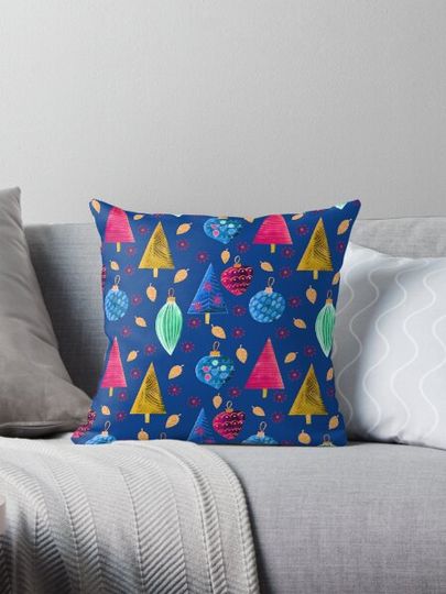 Discover Christmas Colorful Jeweled-Tone-Hues Ornaments Contemporary Pattern