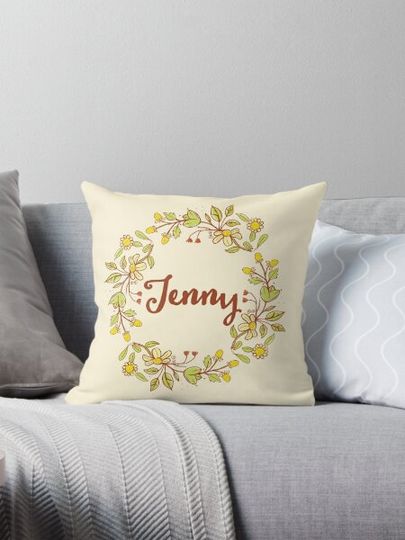 Discover Jenny lovely name and floral bouquet wreath