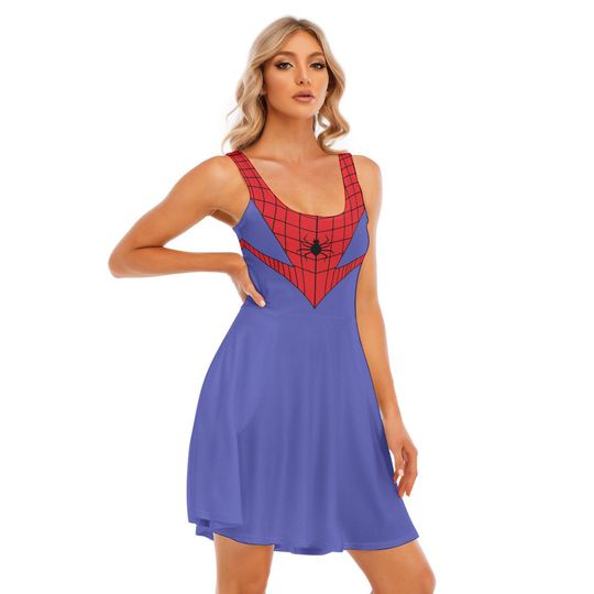 Discover Spider Hero Inspired Bright Skater Dress, Halloween Costume, Gift for Her, Cosplay Girl
