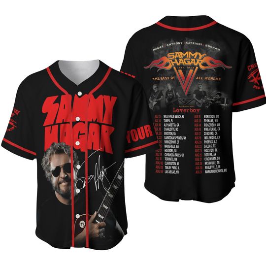 Discover Sammy Hagar 2024 Tour The Best Of All Worlds Custom Baseball Jersey