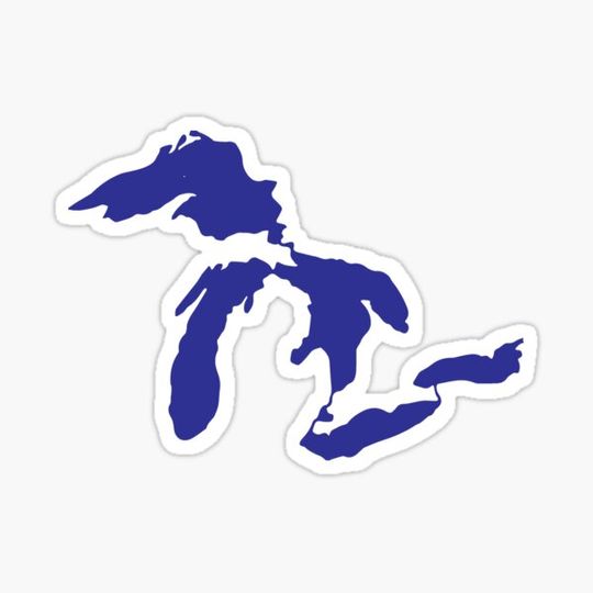 Discover Great Lakes Outline - Blue