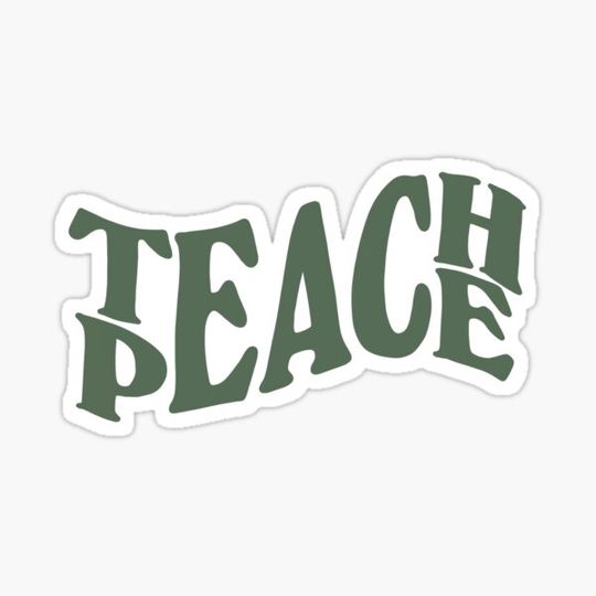 Discover teach peace lettering - sage green