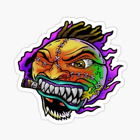 Discover "MADBALL TXHC" (Orange Sherbet) Sticker