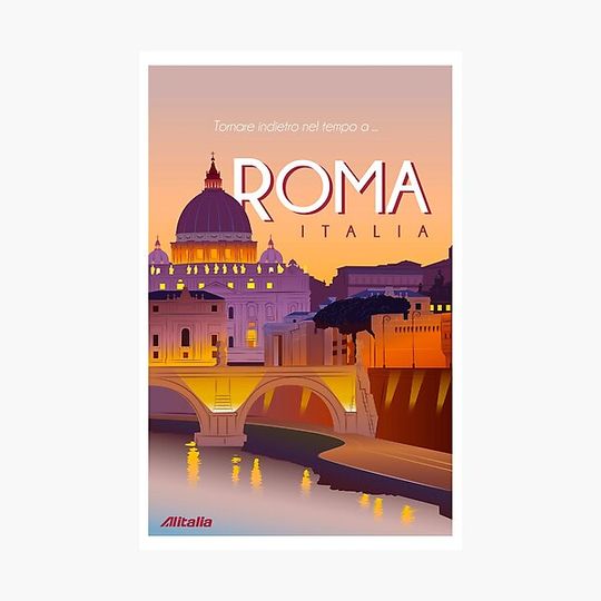 Discover Travel poster. Rome Italy