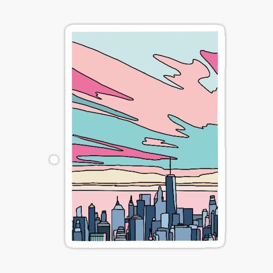 Discover Pink and Blue Skyline