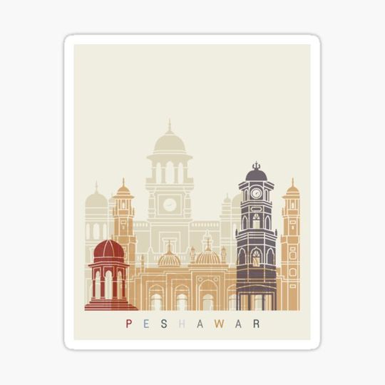 Discover Peshawar skyline poster